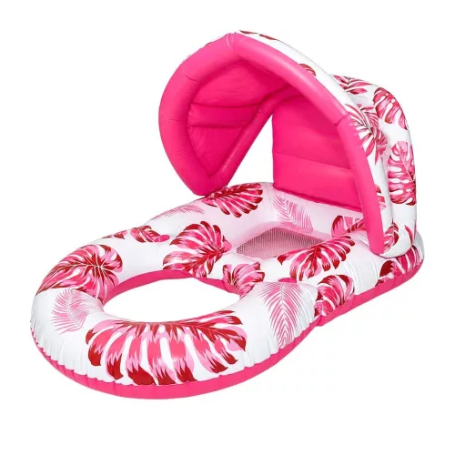 Swimming chair mattress with backrest and canopy rose