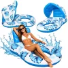 Swimming chair mattress with backrest and canopy ni