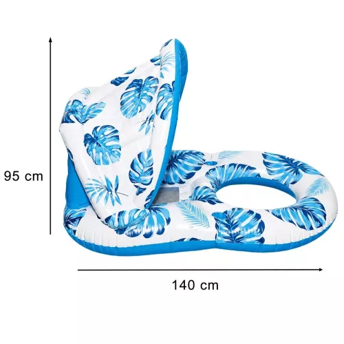 Swimming chair mattress with backrest and canopy ni