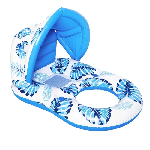 Swimming chair mattress with backrest and canopy ni