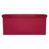 Folding pouffe with storage compartment quilted velour red