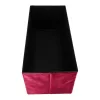 Folding pouffe with storage compartment quilted velour red
