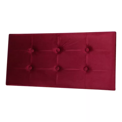Folding pouffe with storage compartment quilted velour red