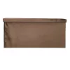 Folding pouffe with storage compartment quilted velour brown