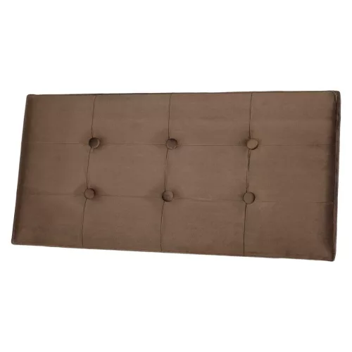 Folding pouffe with storage compartment quilted velour brown