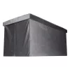 Folding pouffe with storage compartment quilted velour grey