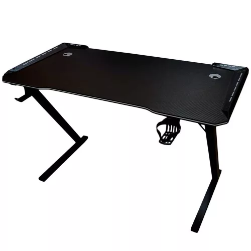 Biurko gamingowe LED podświetlenie RGB uchwyty komputerowe dla gracza 120x60cm