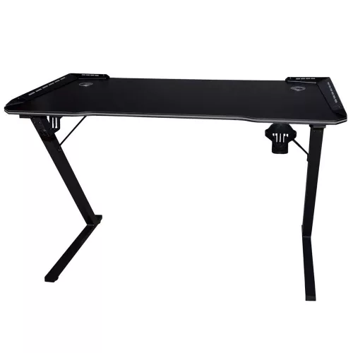 Biurko gamingowe LED podświetlenie RGB uchwyty komputerowe dla gracza 120x60cm