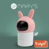 MARY'S Rotating Baby Monitor Camera Pink Rabbit WiFi TUYA