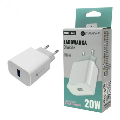 MARY'S 20W wall charger USB-A white