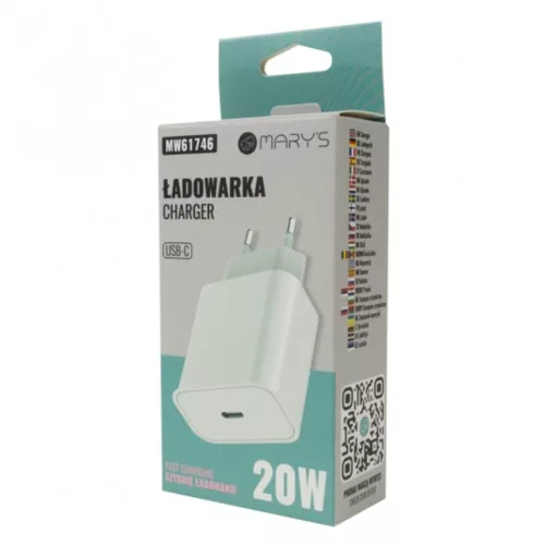 MARY'S 20W wall charger USB-C white