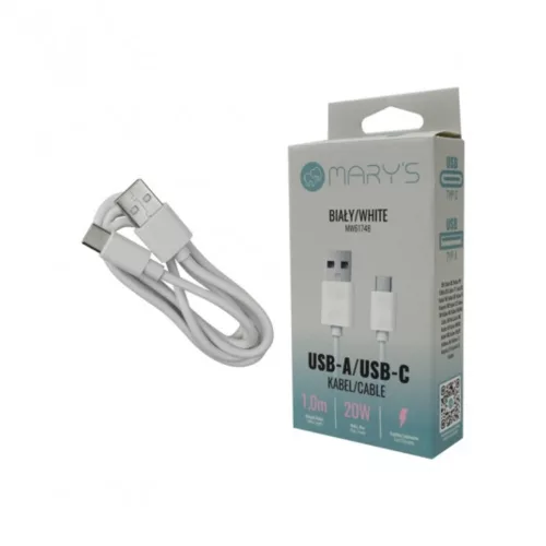 MARY'S USB-A to USB-C cable white 1m