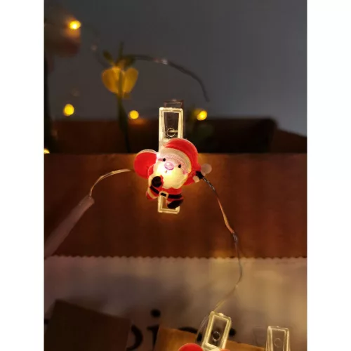 Modee Christmas LED String Decor Battery Operated + Clip C3013 (10LED/90cm/10cm) warm
