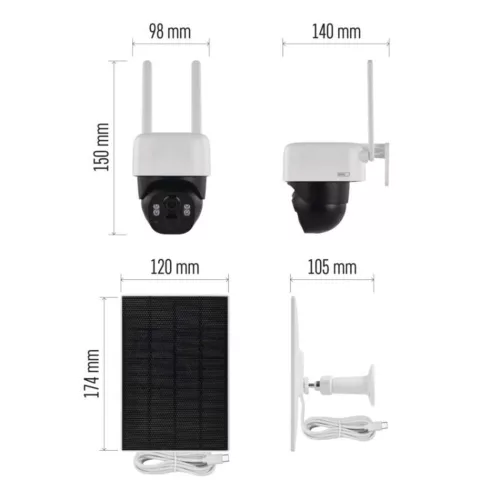 GoSmart Kültéri akkumulátoros kamera IP-1200 WASP wifivel és napelemmel