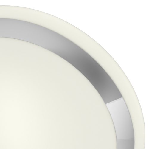 RENDL R10109 AREA Rounded Opal Glass Ceiling Light with Chrome Trim for 2D Compact Tube Light, IP44, 28 W, 230V