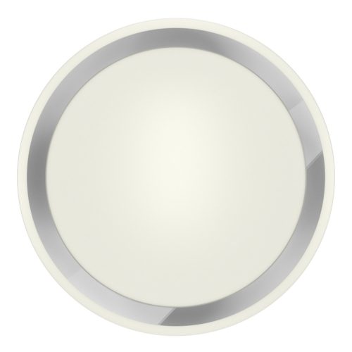 RENDL R10109 AREA Rounded Opal Glass Ceiling Light with Chrome Trim for 2D Compact Tube Light, IP44, 28 W, 230V