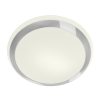 RENDL R10109 AREA Rounded Opal Glass Ceiling Light with Chrome Trim for 2D Compact Tube Light, IP44, 28 W, 230V