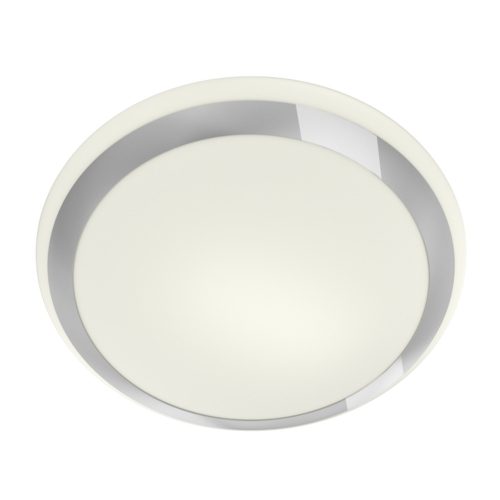 RENDL R10109 AREA Rounded Opal Glass Ceiling Light with Chrome Trim for 2D Compact Tube Light, IP44, 28 W, 230V