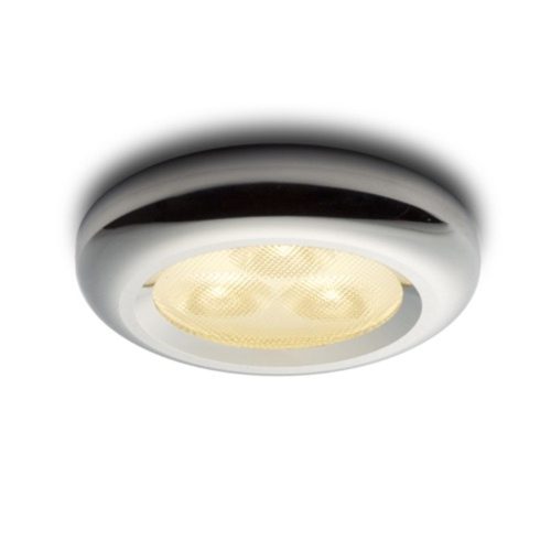 RENDL R10309 ESTA Chrome Led Round Lamp for plasterboard, 3000K, 1 W, 230V/350mA