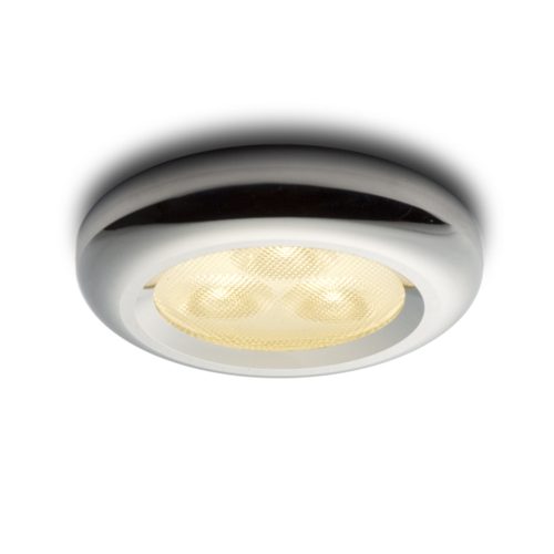 RENDL R10309 ESTA Chrome Led Round Lamp for plasterboard, 3000K, 1 W, 230V/350mA