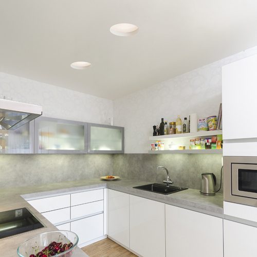 RENDL R10444 MIA Recessed Frameless Plaster Lamp with Matt Polycarbonate Bezel, Led E27, 11 W, 230V