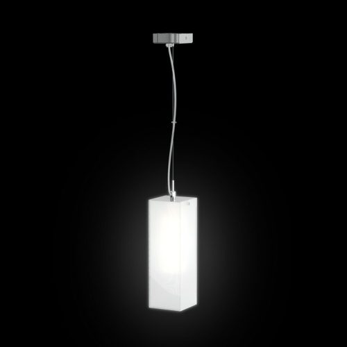 RENDL R10627 LUCIA Rectangular pendant lamp with satinated glass trim for Led E27 bulb, 15 W, 230V