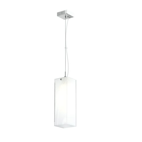 RENDL R10627 LUCIA Rectangular pendant lamp with satinated glass trim for Led E27 bulb, 15 W, 230V