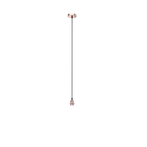 RENDL R11903 ELISA Suspension Lamp Round Shaped Copper Base with Textile Cable E27 Socket, 15 W, 230V