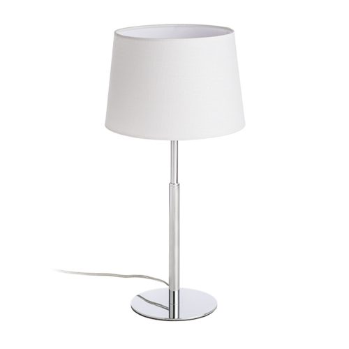 RENDL R11986 BROADWAY White Textile Desk Lamp with drilling on chrome base, 15 W, 230V