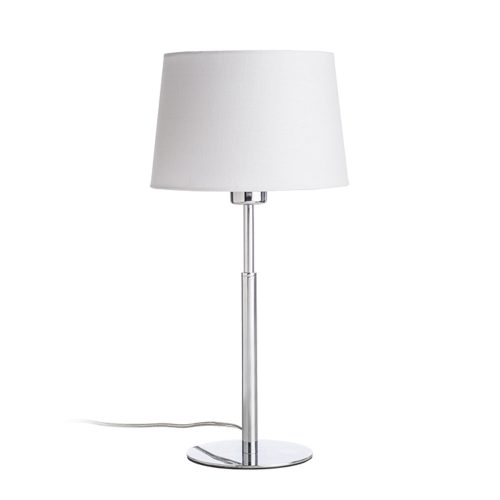RENDL R11986 BROADWAY White Textile Desk Lamp with drilling on chrome base, 15 W, 230V