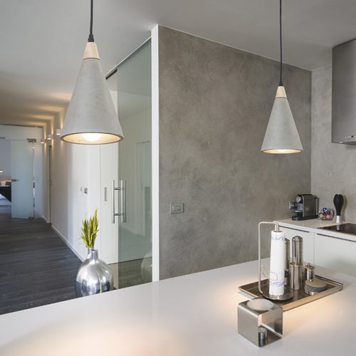 RENDL R12380 HEIDI Conical concrete pendant lamp E27 for stove, 11 W, 230V