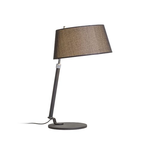 RENDL R12486 RITZY Table Lamp Black Chrome Finish, Height Adjustable for E27 Bulb, 15 W, 230V