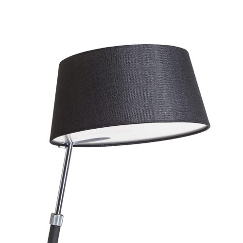 RENDL R12486 RITZY Table Lamp Black Chrome Finish, Height Adjustable for E27 Bulb, 15 W, 230V