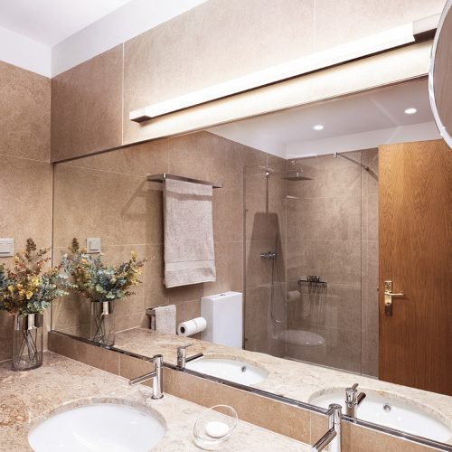 RENDL R12641 AMENITY Wall Mounted Linear Led Bathroom Lamp with Chrome Shutter, 3000K, IP44, 14 W, 230V