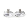 RENDL R12696 ZIZI Oval Double Recessed Lamp for Ar111 Bulbs, White Aluminium Finish, 15 W, 230V