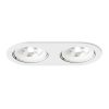 RENDL R12696 ZIZI Oval Double Recessed Lamp for Ar111 Bulbs, White Aluminium Finish, 15 W, 230V