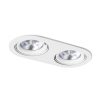 RENDL R12696 ZIZI Oval Double Recessed Lamp for Ar111 Bulbs, White Aluminium Finish, 15 W, 230V