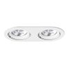 RENDL R12696 ZIZI Oval Double Recessed Lamp for Ar111 Bulbs, White Aluminium Finish, 15 W, 230V