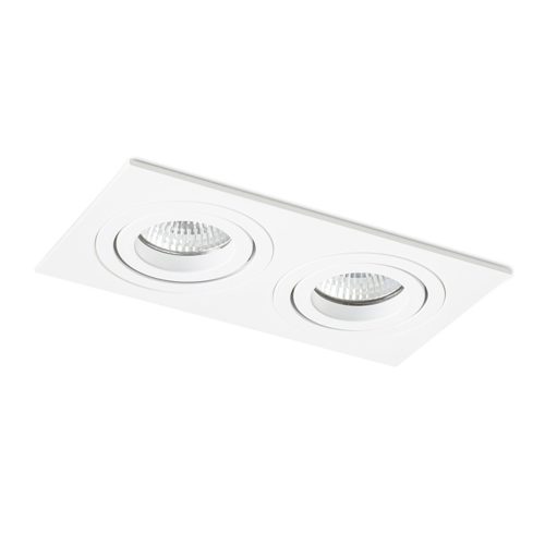 RENDL R12713 PASADENA Square Aluminium Lamp for Gu10 Bulb, Double Recessed, 7 W, 230V