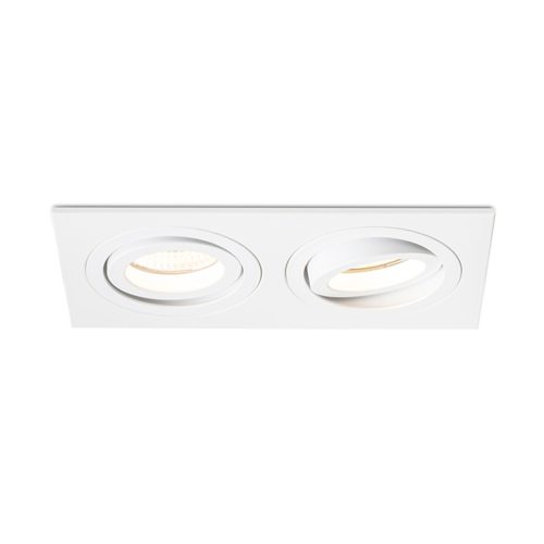 RENDL R12713 PASADENA Square Aluminium Lamp for Gu10 Bulb, Double Recessed, 7 W, 230V