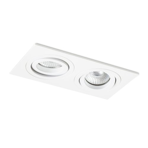 RENDL R12713 PASADENA Square Aluminium Lamp for Gu10 Bulb, Double Recessed, 7 W, 230V