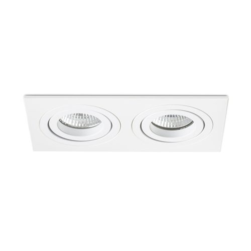 RENDL R12713 PASADENA Square Aluminium Lamp for Gu10 Bulb, Double Recessed, 7 W, 230V