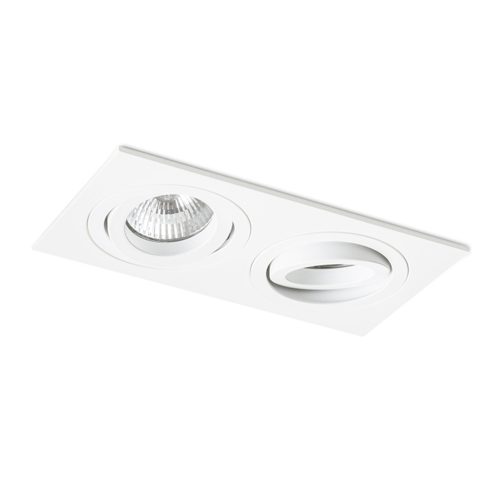 RENDL R12713 PASADENA Square Aluminium Lamp for Gu10 Bulb, Double Recessed, 7 W, 230V
