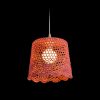 RENDL R13278 DAISY Square pendant lamp with crochet decoration, 15 W