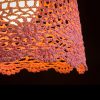 RENDL R13278 DAISY Square pendant lamp with crochet decoration, 15 W
