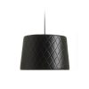 RENDL R13281 BEAT Massive Quilted Lampshade in Black Leather Effect Finish, 15 W
