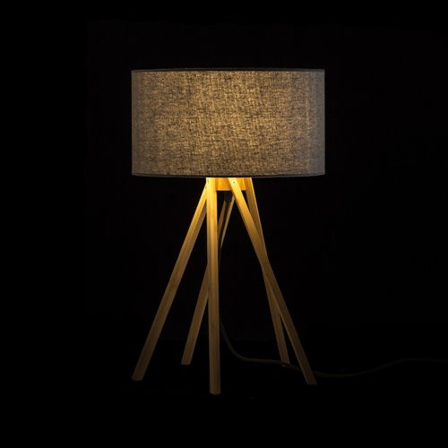 RENDL R13338 EL Table lamp with bamboo base and textile trim, 11 W, 230V