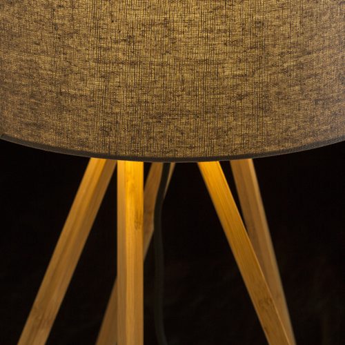 RENDL R13338 EL Table lamp with bamboo base and textile trim, 11 W, 230V