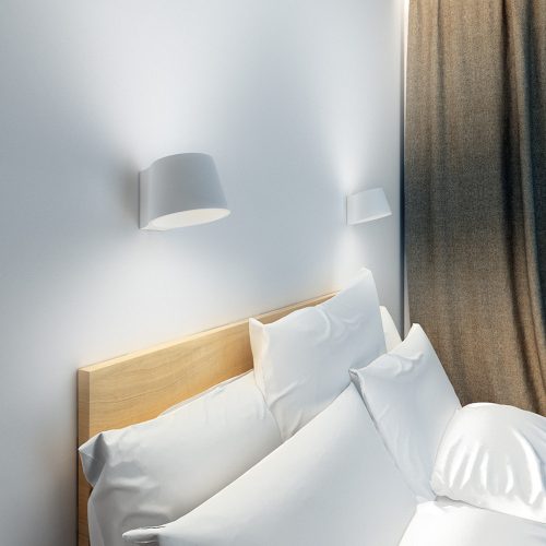 RENDL R13520 BENITA Wall Lamp for E14 Stove, Plaster, with repaintable surface, 7 W, 230V