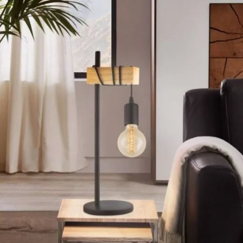 EGLO, 33163, TOWNSHEND, table lamp, E27, 1X10W, IP20, brown